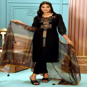 Black Cotton Salwar Kameez
