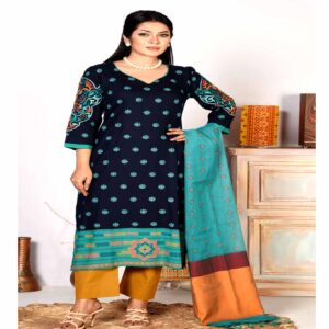Blue Cotton Salwar Kameez