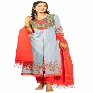 Grey Cotton Salwar Kameez